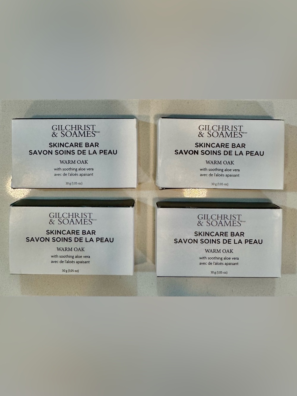 Gilchrist & Soames Warm Oak Skincare Bar_4 Packs_NWT